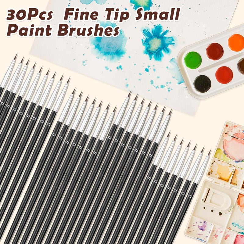 Anezus 30 Pcs Tiny Detail Paint Brushes #0 Fine Paint Brushes Set Liner brush for Miniature 40k Model Crafts Watercolor Acrylics Oil - Image 3